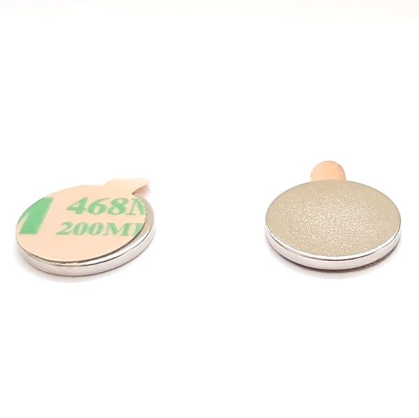 Cilindru magnet neodim 14x1,5 mm cu autocolant - N42