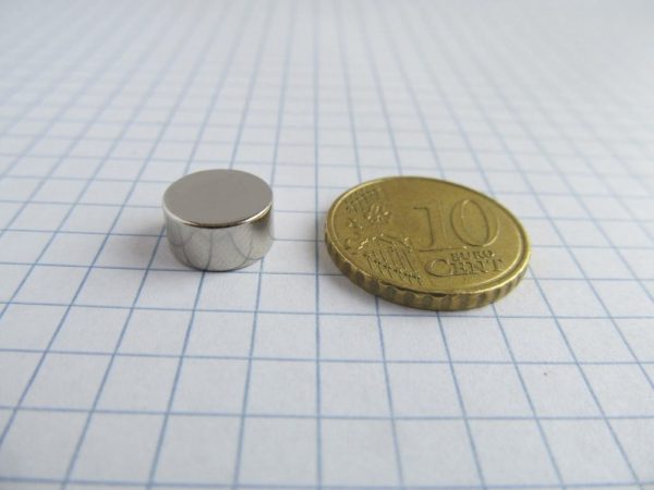 Magnet cilindric neodim 10x5 mm - N38