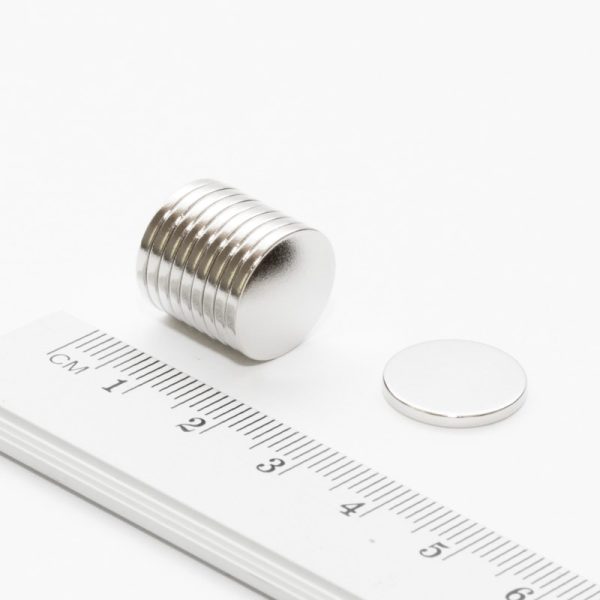 Magnet cilindric neodim 14x1,5 mm Zn - N35
