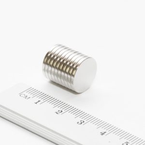 Magnet cilindric neodim 14x1,5 mm Zn - N35