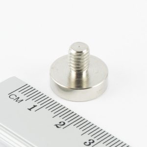 Magnet cu oală cu știft filetat 16x4,5 mm M6