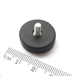 Magnet cu oală cu știft filetat 22x6 mm cauciucat