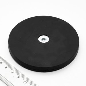 Magnet oală cu filet interior 88x8,5 mm acoperit cu cauciuc