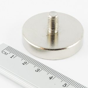 Magnet oală cu știft filetat 40x8,5 mm