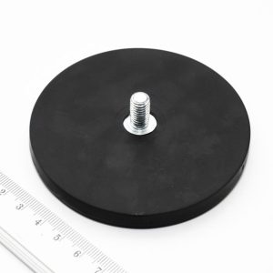 Magnet oală cu știft filetat 88x8,5 mm acoperit cu cauciuc