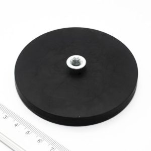 Magnet oală cu șurub 88x8,5 mm acoperit cu cauciuc