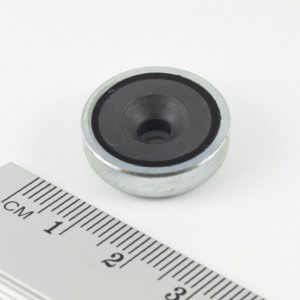 Magnet cu oală cu orificiu pentru șurub 20x6 mm (ferită)