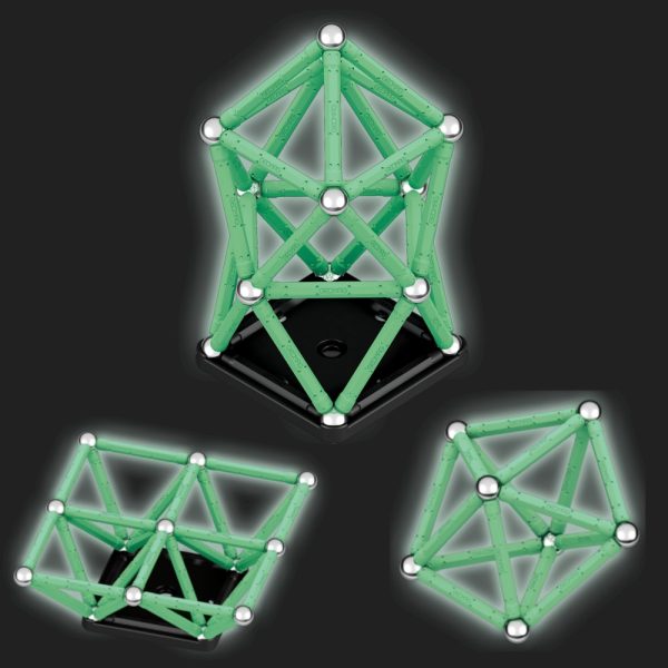 Kit de construcție Geomag Glow Recycled 60 de bucăți - strălucește în întuneric