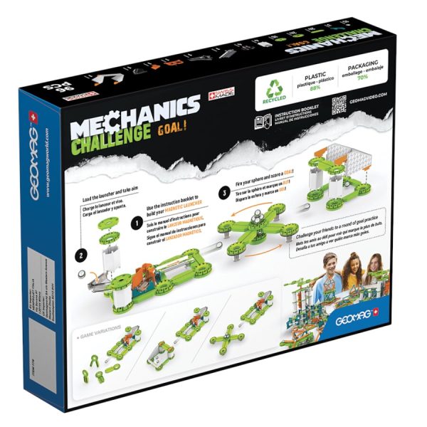 Kit de construcție Geomag Mechanics Challenge 96 piese - elemente în mișcare