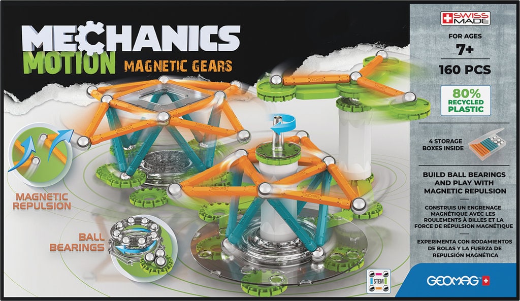 Kit de constructie Geomag Mechanics Motion 160 piese - elemente mobile