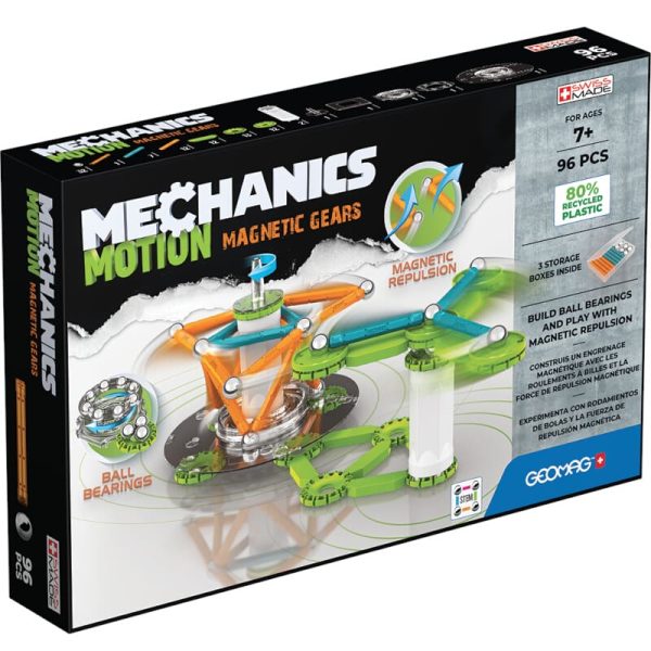 Kit de construcție Geomag Mechanics Motion 96 piese - elemente mobile