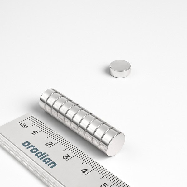 Magnet neodim cilindru 10×4 mm