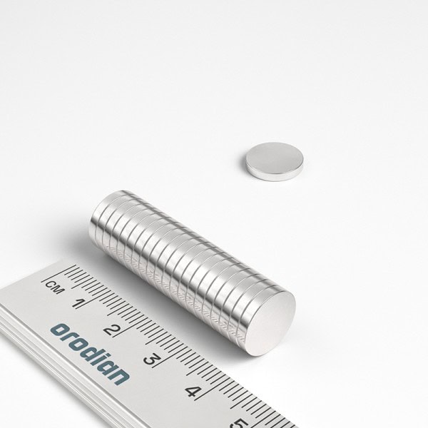 Magnet neodim cilindru 12×2 mm