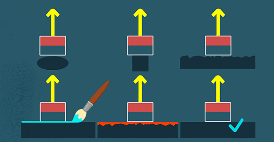 Magnet fixat pe diferite suprafețe