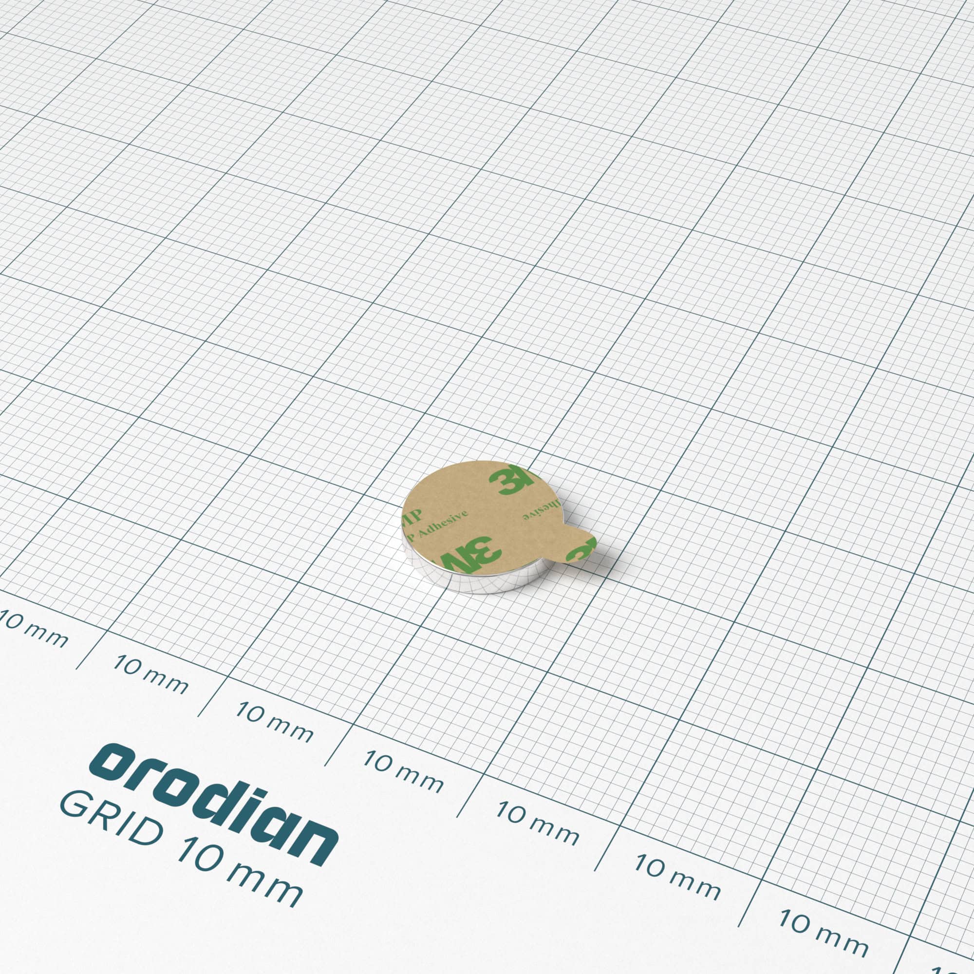 Magnet neodim cilindru 12×2 mm cu autocolant – N38 - imagine 2
